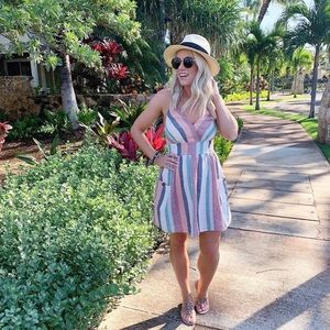 American Eagle Stripe Halter Dress